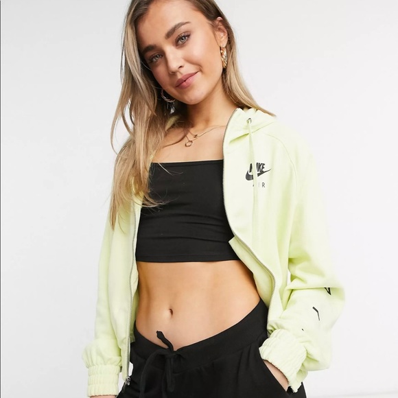 Nike air neon yellow FZ zip hoodie jacket L NWOT - Picture 3 of 4